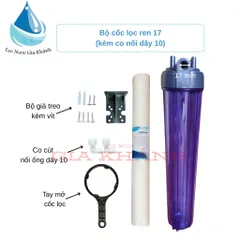 Bộ cốc lọc 20 inch trong kèm lõi giá treo.