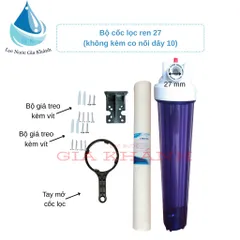 Bộ cốc lọc 20 inch trong kèm lõi giá treo.