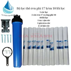 Cốc lọc thô 20 inch kèm 10 lõi lọc
