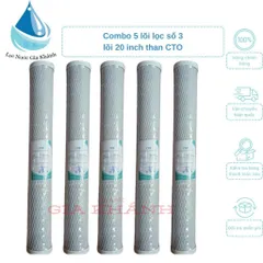 Combo 5 lõi lọc CTO 20 inch, lõi than lưới CTO 20 inch