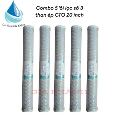 Combo 5 lõi lọc CTO 20 inch, lõi than lưới CTO 20 inch