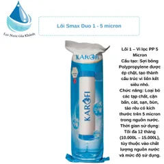 Bộ 3 Lõi Lọc Nước Karofi Smax Duo 1-2-3 Chính Hãng – Lõi PP 5 Micron, Lõi OCB Than Hoạt Tính, Lõi PP 1 Micron