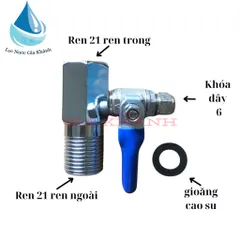 Khóa chia nước ren 21 dây 6 hoặc 10 máy lọc nước.
