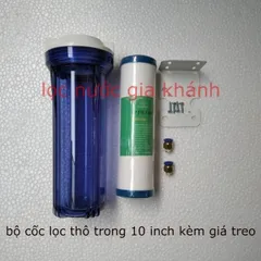 Cốc lọc 10 inch trong dành cho máy lọc nước, giàn phun sương... có sẵn lõi lọc