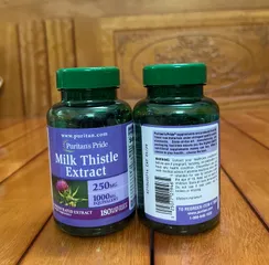 Viên Bổ Gan, làm Mát Gan, Hỗ trợ giải Dộc Gan Puritans Pride Milk Thistle 1000mg 180 viên Hàng MỸ