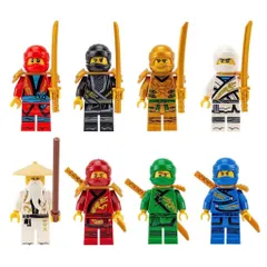 Bộ 8 Nhân Vật Ninja Lắp Ráp Mini Hình Đa Dạng, Chất Liệu Nhựa Bền
