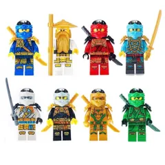 Bộ 8 Nhân Vật Ninja Lắp Ráp Mini Hình Đa Dạng, Chất Liệu Nhựa Bền