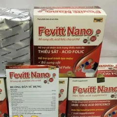 Fevitt Nano bổ sung sắt và acid folic, giảm thiếu máu do thiếu sắt, hỗ trợ quá trình tạo máu, quá trình tạo hồng cầu 