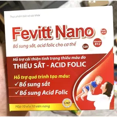 Fevitt Nano bổ sung sắt và acid folic, giảm thiếu máu do thiếu sắt, hỗ trợ quá trình tạo máu, quá trình tạo hồng cầu 