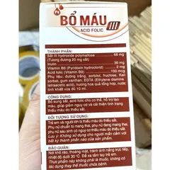 Fe bổ máu Acid Folic III bổ sung sắt và acid folic, giảm thiếu máu do thiếu sắt