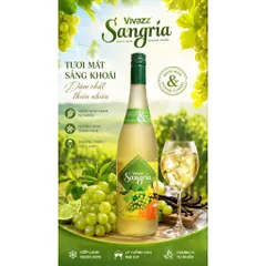 Vivazz Sangria Light White Wine- Rượu Trái Cây Nho Xanh 4%độ