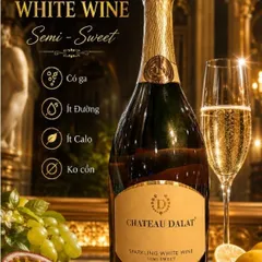 SPARKLING WHITE WINE (SENI-SWEET) 10.5%vol-Sampanh Nổ 750mill