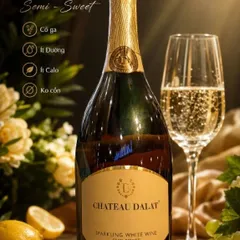 SPARKLING WHITE WINE (SENI-SWEET) 10.5%vol-Sampanh Nổ 750mill