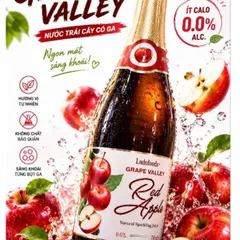 Nước Ngọt Có Ga Ladofoods Grape Valley - Nước Trái Cây Có Ga Táo - Chai 750mill