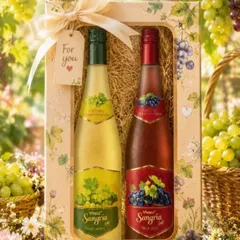 Trái Cây Lên Men (2 Chai) Sangria Light White + Red Wine 4%độ - Rư.ơi Trái Cây Nho Xanh + Nho Đỏ
