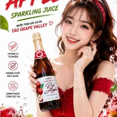 Nước Ngọt Có Ga Ladofoods Grape Valley - Nước Trái Cây Có Ga Táo - Chai 750mill
