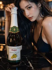 Nước Trái Cây có Ga Ladofoods - Nước Nho Có Ga Vivazz 750mil (Nho Xanh)