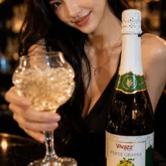 Nước Trái Cây Ladofoods - Nước Nho Xanh Có Ga Vivazz Chai 750mill