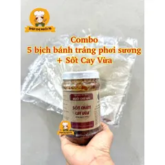 Combo 5bịch bánh tráng phơi sương chấm sốt muối chú Hải cay vừa