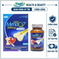 Midu MenaQ7 360mcg Hộp 90 Viên Canxi D3K2 Hỗ Trợ Xương Trẻ Em, Canxi Sữa TruCal, Vitamin K2 MenaQ7