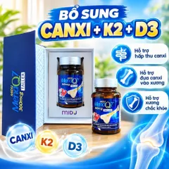 Midu MenaQ7 360mcg Hộp 90 Viên Canxi D3K2 Hỗ Trợ Xương Trẻ Em, Canxi Sữa TruCal, Vitamin K2 MenaQ7