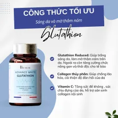 [CHÍNH NGẠCH] ADVANCE WHITE GLUTATHION Pháp – Viên Uống Hỗ Trợ Trắng Sáng Da, Glutathion Collagen Vitamin C, Hộp 60 Viên