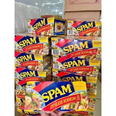 GIÁ SỈ Lốc 8 Hộp Thịt Đóng Hộp Spam  Less Sodium DATE 2028