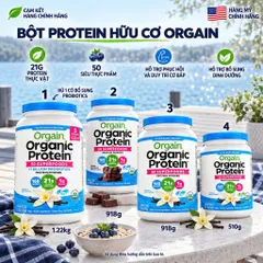 BỘT ĐẠM THỰC VẬT ORGAIN 50 SIÊU THỰC PHẨM MỸ (510G - 918G - 1.22KG) – 21G