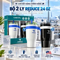 [HÀNG MỸ NGUYÊN HỘP] Bộ 2 Bình Giữ Lạnh Reduce Cold1 24oz 710ml Quai Cầm Kèm Ống Hút Giữ Lạnh 24 Tiếng