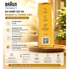 Nhiệt Kế Đo Tai Hồng Ngoại Braun ThermoScan 3 – Chính Xác Cao, Siêu Nhanh Trong 1 Giây