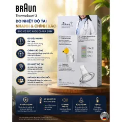 Nhiệt Kế Đo Tai Hồng Ngoại Braun ThermoScan 3 – Chính Xác Cao, Siêu Nhanh Trong 1 Giây