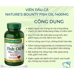 DẦU CÁ NATURE’S BOUNTY FISH OIL 1400MG 130 VIÊN CỦA MỸ