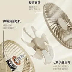 Quạt kẹp , để bàn F35A , ko pin cắm trực tiếp nguồn usb tyce c, động cơ ko chổi than siêu bền êm ái , ko ồn , 4 mức gió. 863865