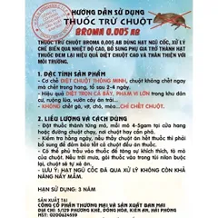 100 Gói Diệt Chuột Sinh Học Broma Trộn sẵn 50g- Kiểm soát chuột trong nhà ngoài đồng ruộng