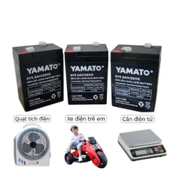 Ắc quy xe điện trẻ em 6V5.5Ah YAMATO Nhật Bản, Pin cho cân điện tử, quạt tích điện, an toàn bền bỉ