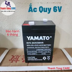 Ắc quy xe điện trẻ em 6V5.5Ah YAMATO Nhật Bản, Pin cho cân điện tử, quạt tích điện, an toàn bền bỉ