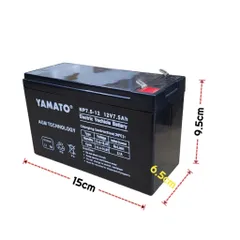Bình sạc 12V7.5Ah YAMATO Nhật Bản, bộ cấp nguồn 12V dùn cho loa kéo, UPS,  quạt tích điện, an toàn