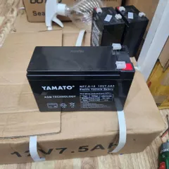 Bình sạc 12V7.5Ah YAMATO Nhật Bản, bộ cấp nguồn 12V dùn cho loa kéo, UPS,  quạt tích điện, an toàn