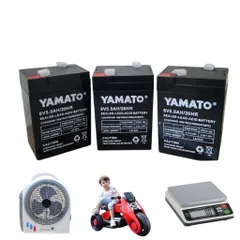 Ắc quy xe điện trẻ em 6V5.5Ah YAMATO Nhật Bản, Nguồn cho cân điện tử, quạt tích điện 6V
