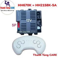 [HH670K] Mạch & Điều khiển từ xa Xe điện trẻ em HH-670K | HH670Y| HH2158K 5A 12V chính hãng HongHui | 5 chân tín hiệu