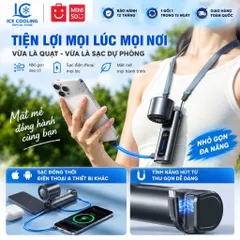 [CHÍNH HÃNG]Quạt Cầm Tay MINISO F1 100 Cấp Gió, Pin 10000mAh, Làm Lạnh TEC, Kiêm Sạc Dự Phòng, Dây Sạc Type-C Tích Hợp