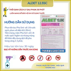 Chế phẩm Aldet 12.5SC gồm 2 thành phần gói 5ml diệt cuốn chiếu, gián, bọ, muỗi