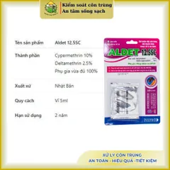 [Combo 10 vỉ] Aldet 12.5SC không mùi gồm 2 thành phần, xử lý cuốn chiếu, muỗi, kiến, gián,.. vỉ 5ml