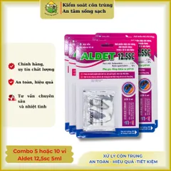 [Combo 10 vỉ] Aldet 12.5SC không mùi gồm 2 thành phần, xử lý cuốn chiếu, muỗi, kiến, gián,.. vỉ 5ml