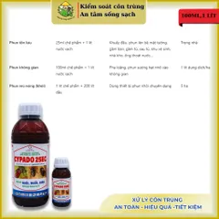 Cypado 25ec - Chế phẩm xử lý côn trùng ruồi, muỗi, kiến, gián... với 25% cypermethrin - 100ml, 1 lít