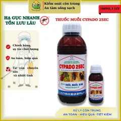 Cypado 25ec - Chế phẩm xử lý côn trùng ruồi, muỗi, kiến, gián... với 25% cypermethrin - 100ml, 1 lít