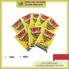 Thuốc kiến Ankill 20g- Gói bột xử lý kiến & gián với thành phần cypermethrin- sản phẩm chính hãng