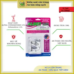 Combo xử lý côn trùng: vỉ Aldet 5ml và lọ Quickper 50ec 100ml, xử lý bọ chét, mạt gà, muỗi,..tồn lưu