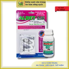 Combo xử lý côn trùng: vỉ Aldet 5ml và lọ Quickper 50ec 100ml, xử lý bọ chét, mạt gà, muỗi,..tồn lưu