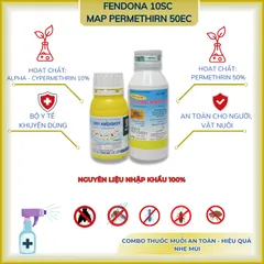 Combo sản phẩm diệt muỗi, côn trùng Fendona 10sc 50ml và Map Permethrin 50ec 100ml